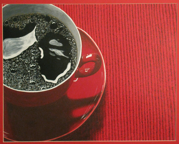 Coffee Cup, acrylic by Rebecca Clements '13